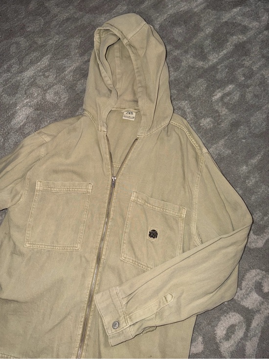 Zara Other - Boys Zara Beige Hooded Zip Front Jacket
